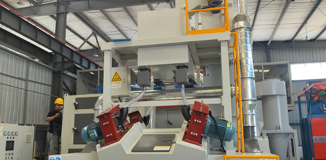 西城板材除锈强化，通过式抛丸机应用案例